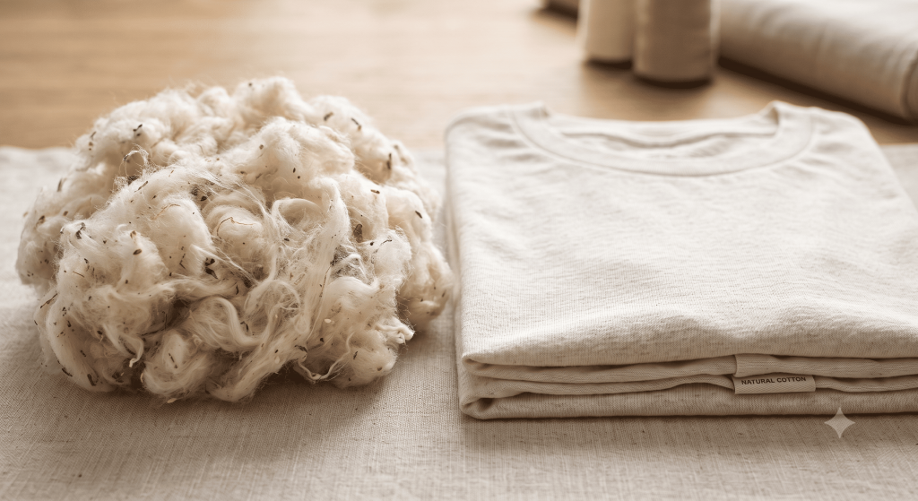 โครงสร้างเส้นใยผ้า Cotton หรือผ้าฝ้ายธรรมชาติ เนื้อผ้านุ่ม ระบายอากาศดี แต่ไม่เหมาะกับการพิมพ์ Sublimation